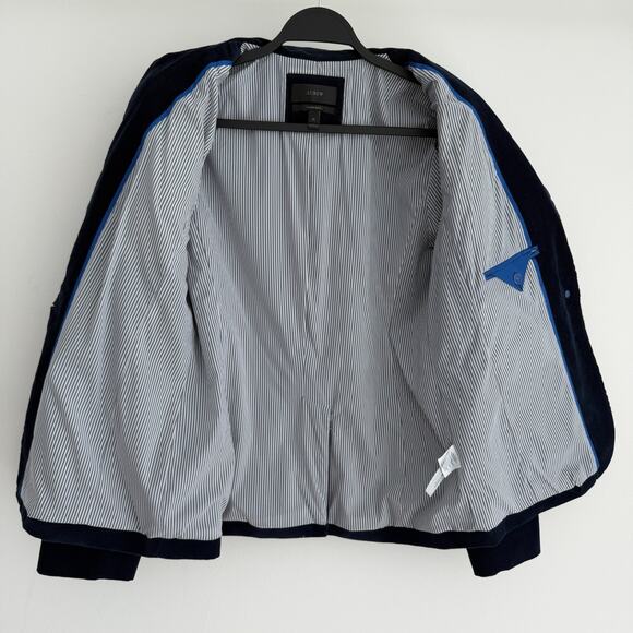 J Crew Campbell Blazer 12 Navy Corduroy Equestrian Preppy Old Money Heritage - Picture 13 of 15